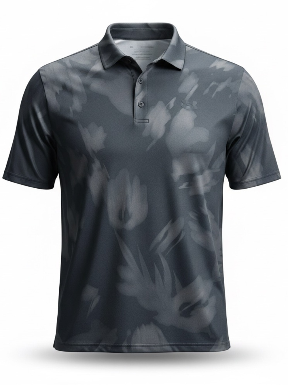 Under Armour Playoff Polo XL Gray Black Camo Golf Performance Stretch